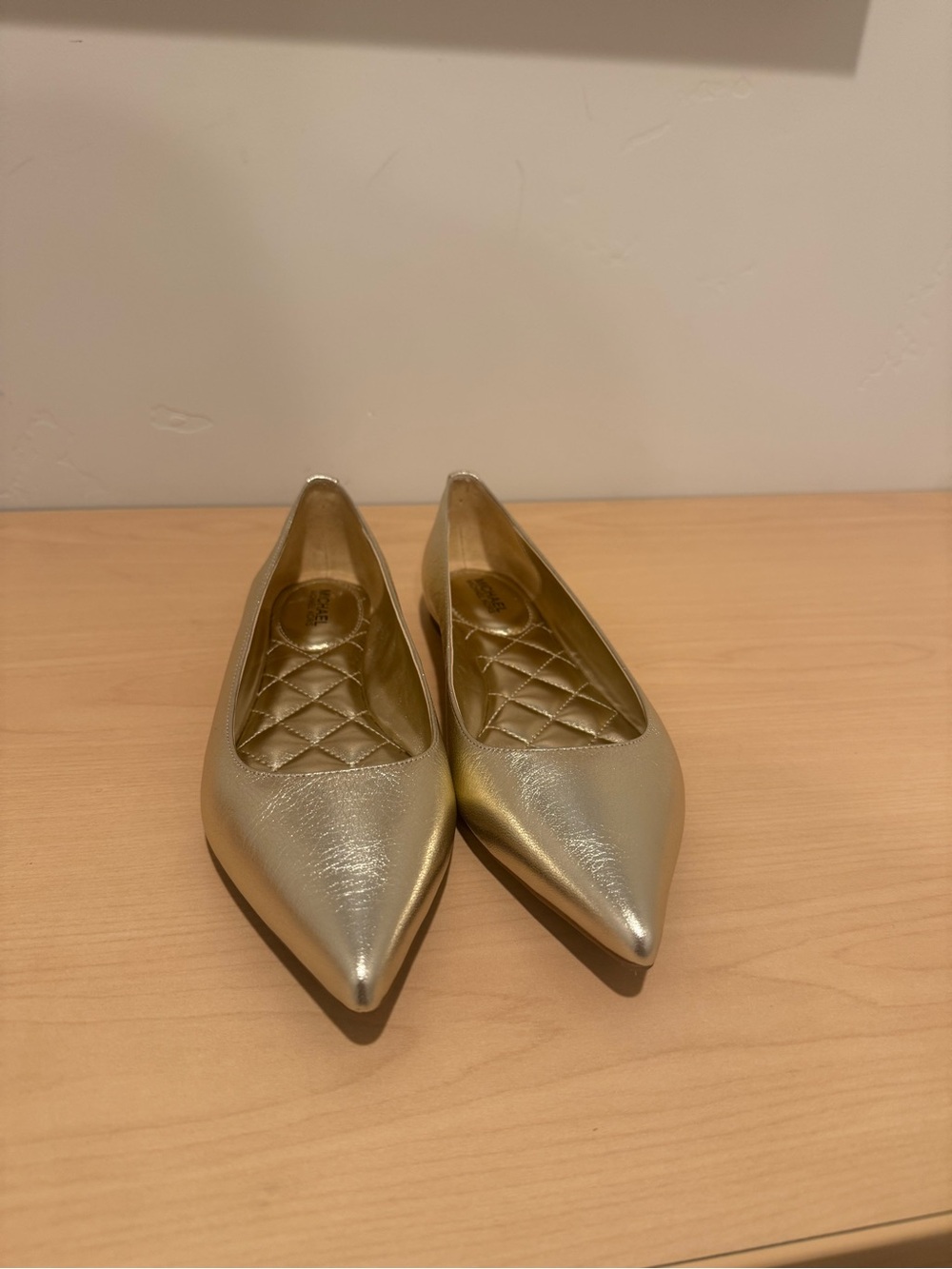 Michael Kors Metallic Gold Pointed Toe Flats